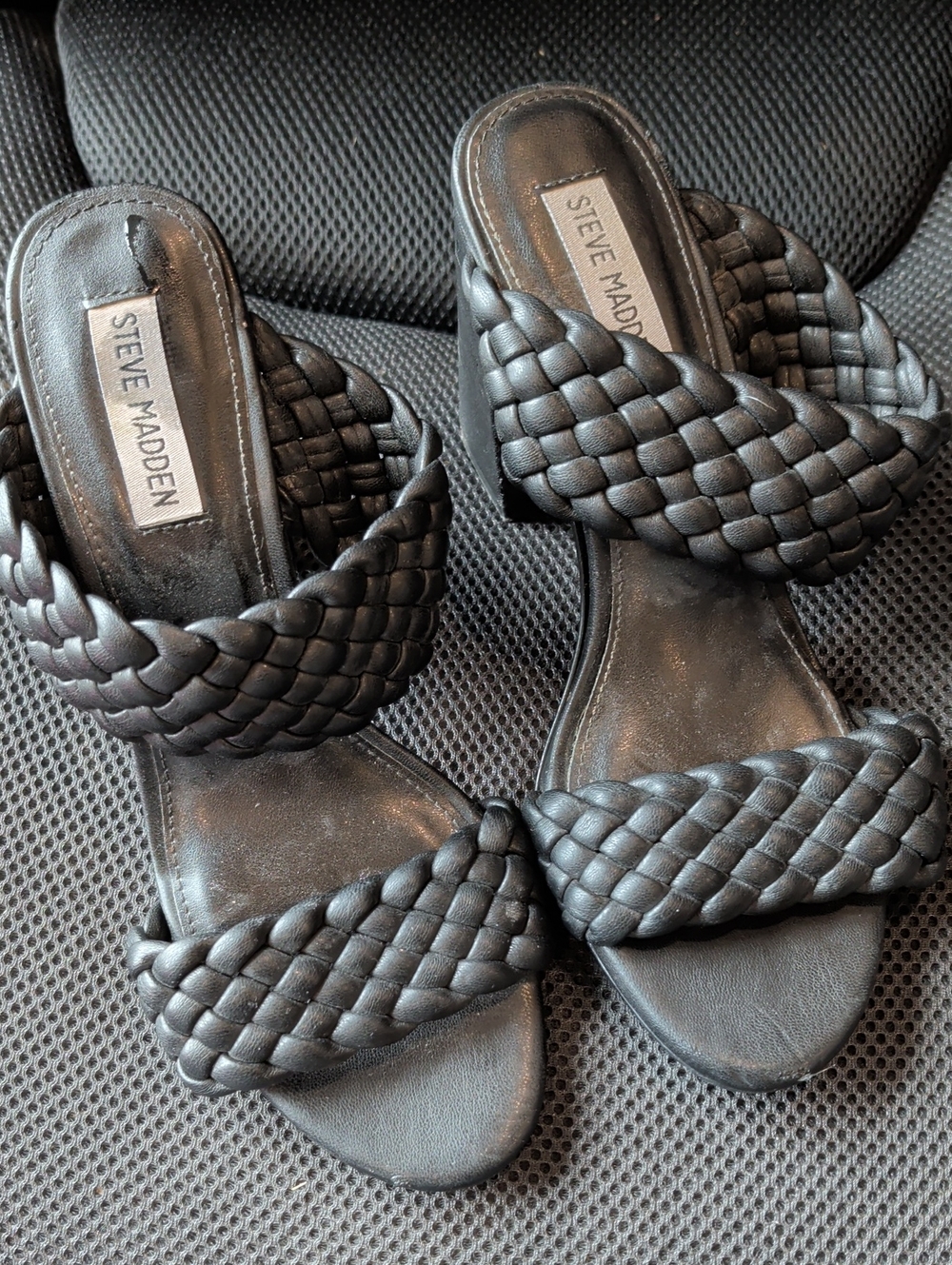 Steve Madden Women's Black Braided Slide Sandals